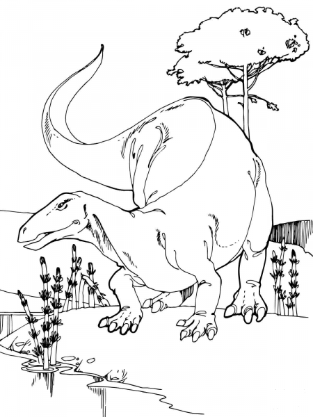 Camptosaurus Jurassic Dinosaur coloring page image