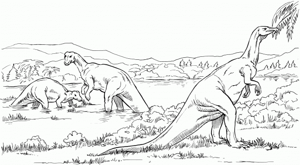 Camptosaurus Plant Eating Dinosaurs coloring page image
