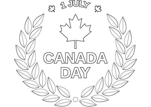 Canada Day Emblem coloring page image