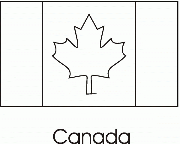 Canada Flag coloring page image