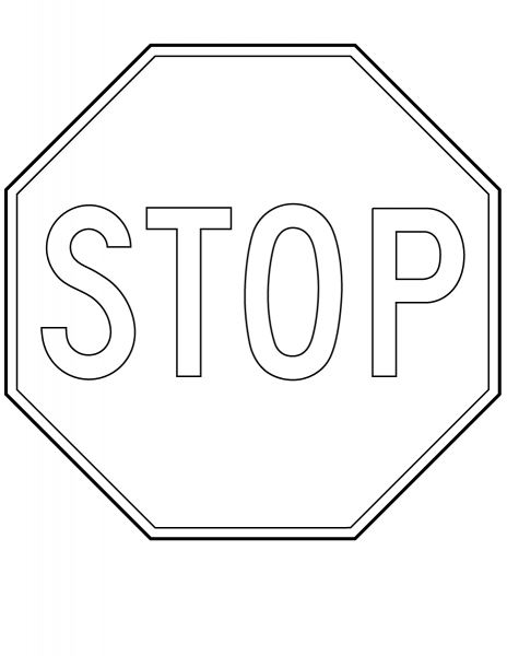 Canada Stop Sign coloring page image