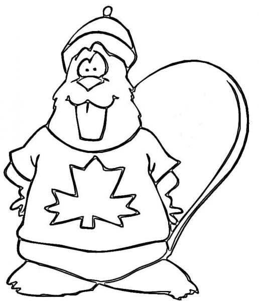 Canadian Beaver coloring page image
