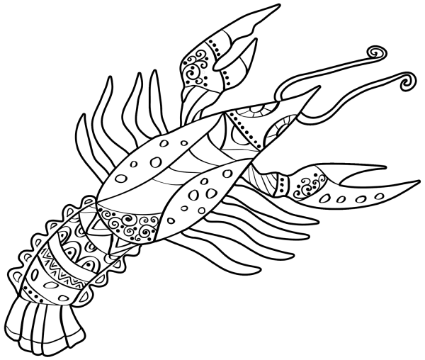 Cancer zodiac sign coloring page image