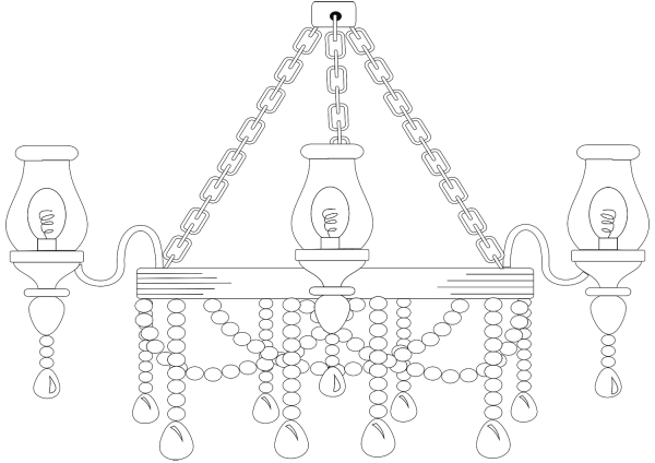 Candelabra Lamp coloring page image