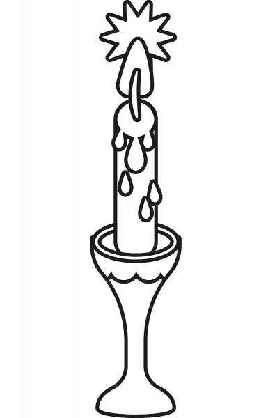 Candle coloring page image