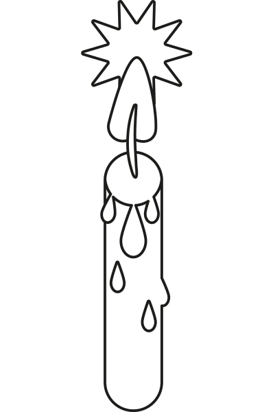 Candle coloring page image