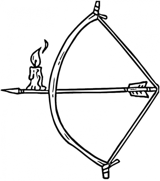 Candle on Arrow  coloring page image
