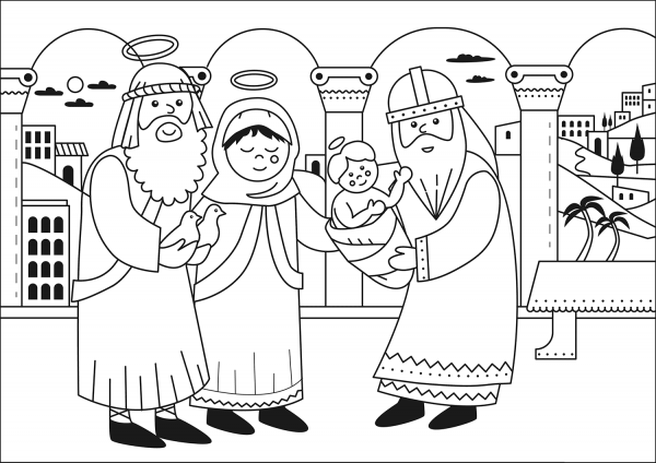 Candlemas coloring page image
