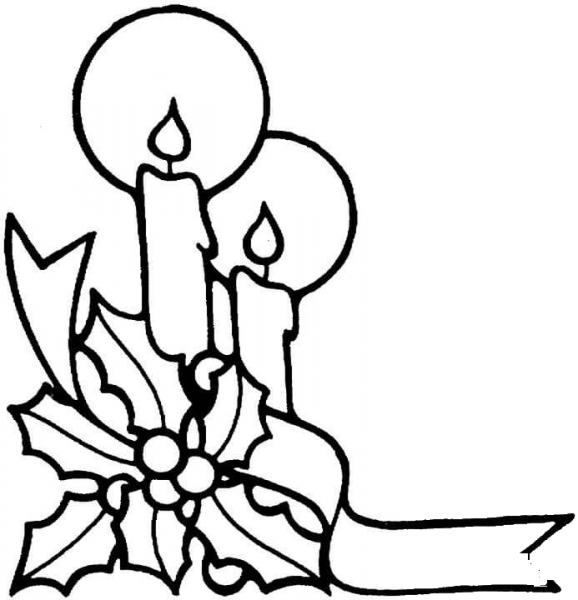 Candles For Christmas  coloring page image