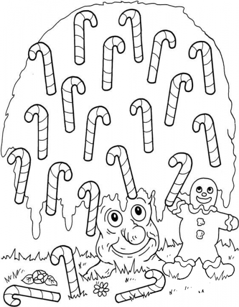 Candy Cane tree coloring page image