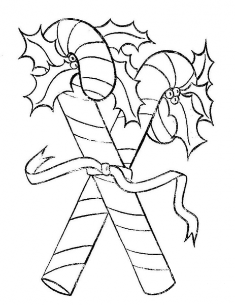 Candy Canes For You To Color  coloring page image