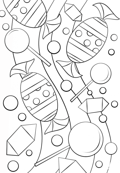 Candy Pattern coloring page image