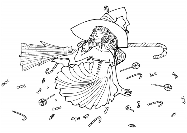 Candy Witch coloring page image