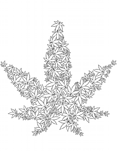 Cannabis coloring page image