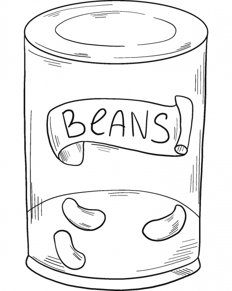 Canned Beans coloring page image
