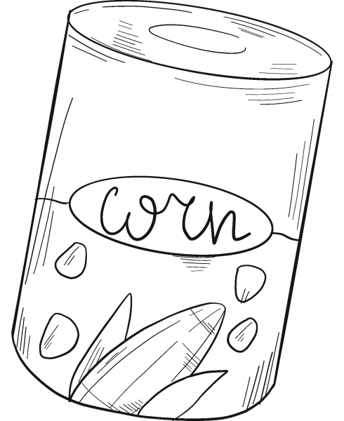 Canned Corn coloring page image
