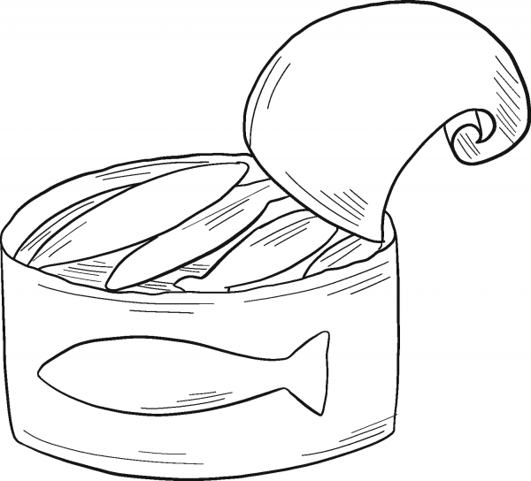 Canned Fish coloring page image