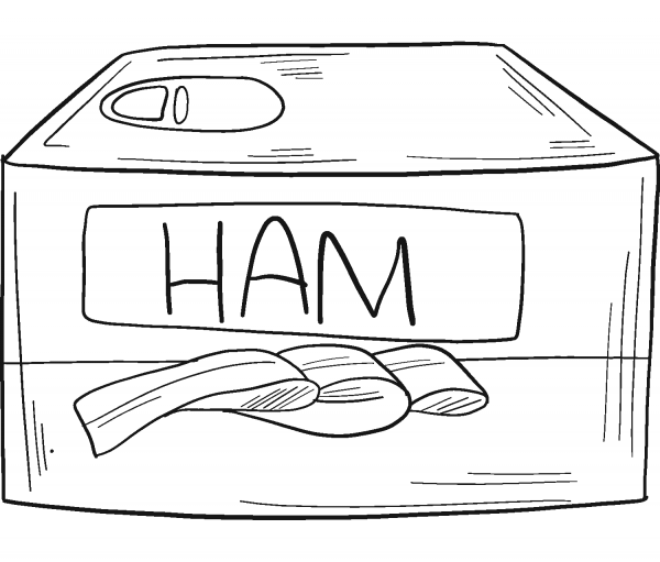 Canned Ham coloring page image