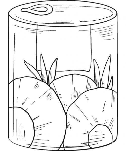 Canned Mushrooms coloring page image