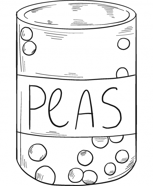 Canned Peas coloring page image