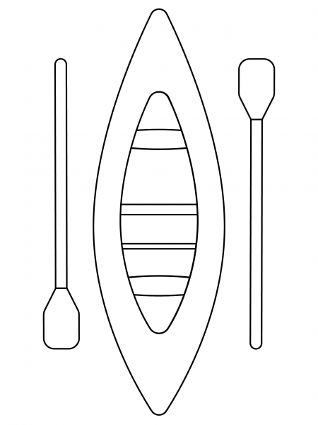 Canoe coloring page image
