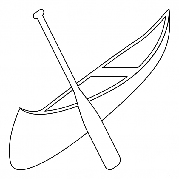 Canoe coloring page image