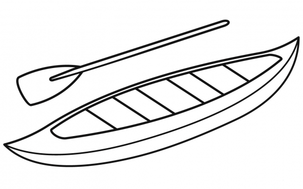 Canoe coloring page image