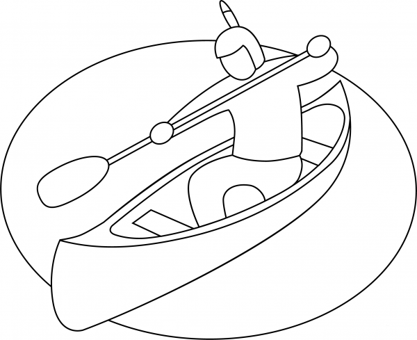 Canoe coloring page image