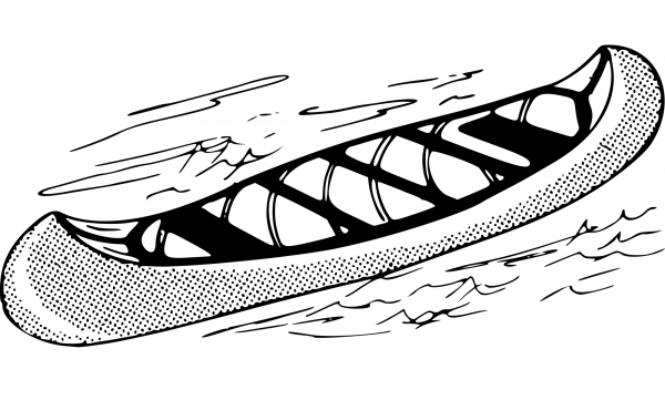 Canoe coloring page image