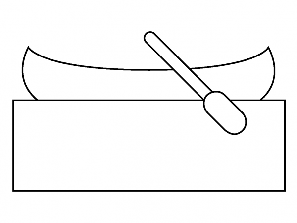 Canoe Emoji coloring page image