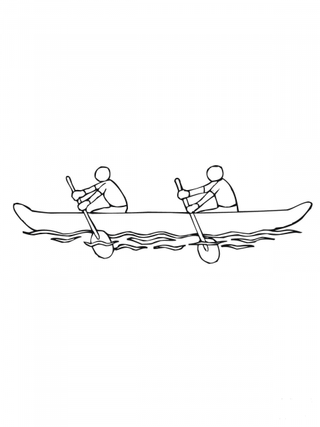 Canoe for Two coloring page image