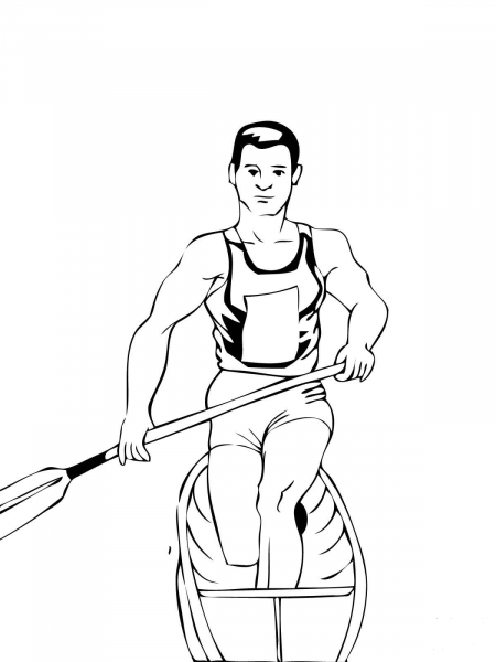 Canoeing coloring page image