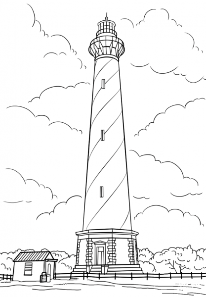 Cape Hatteras Lighthouse, North Carolina coloring page image