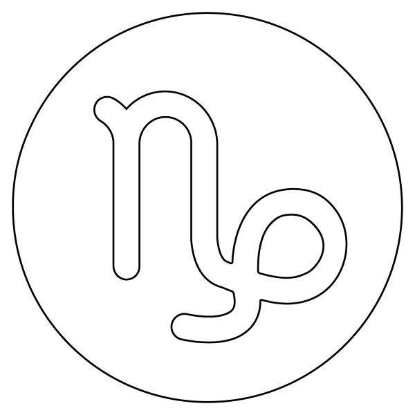Capricorn Emoji coloring page image