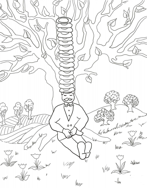 Caps for Sale coloring page image