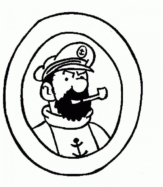 Captain Haddock  coloring page image