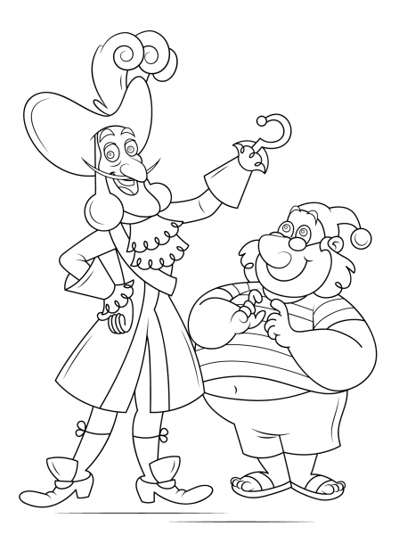 Captain Hook And Mr Smee coloring page image