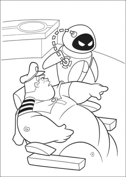 Captain Is Yelling At Eva  coloring page image
