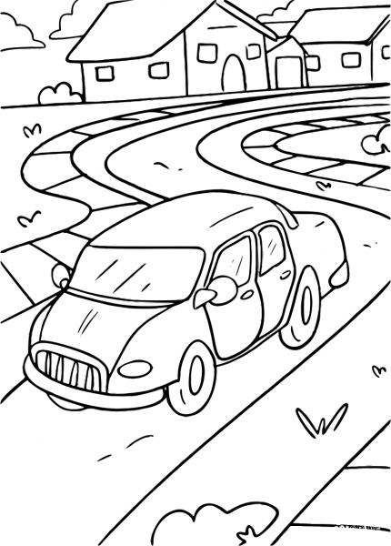 Car coloring page image