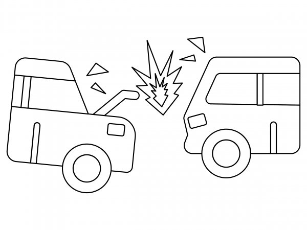 Car Crash coloring page - ColouringPages