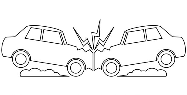 Car Crash coloring page image