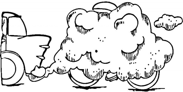Car Pollution  coloring page image