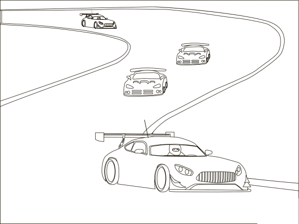 Car Racing coloring page image