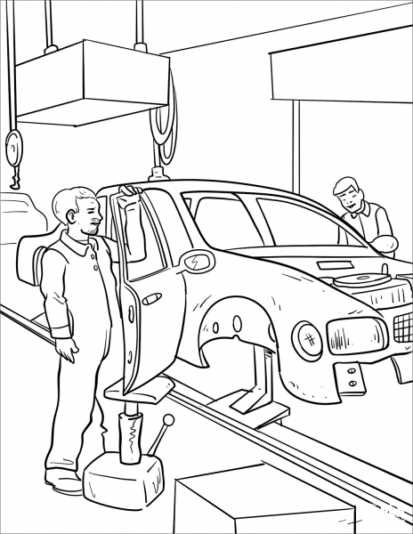 Car Repair Service coloring page image