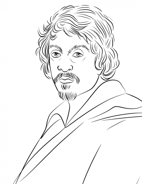 Caravaggio Portrait coloring page image