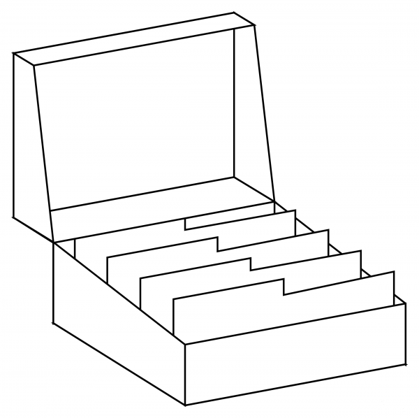 Card File Box coloring page image