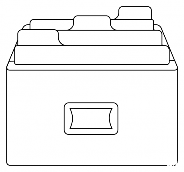 Card File Box Emoji coloring page image