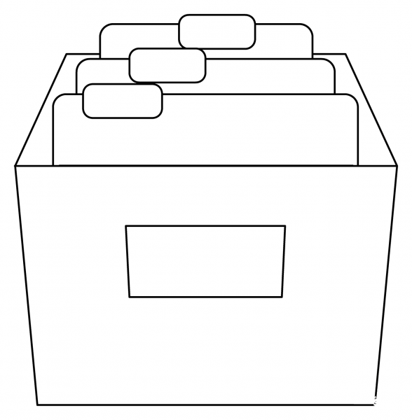 Card File Box Emoji coloring page image