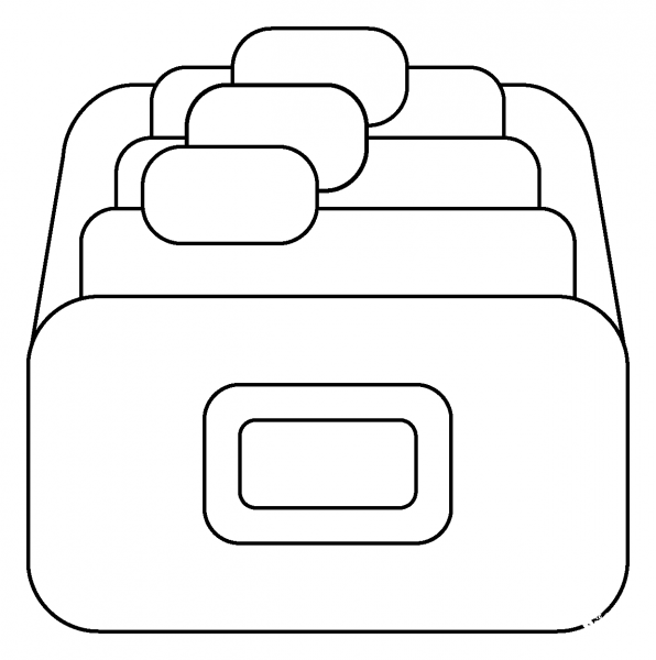 Card File Box Emoji coloring page image