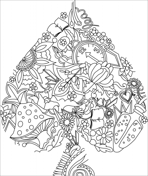 Card Suit coloring page image